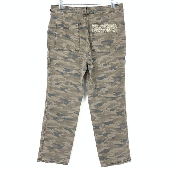 Anthropologie Women's Sz 28 Utility Pants Camouflage Slim Straight Leg - Picture 2 of 8